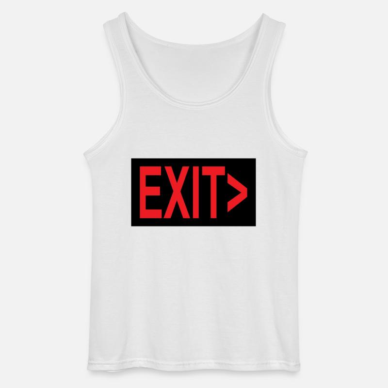 Exit / Exit / Emergency Exit - Gildan Men’s Tank Top - white