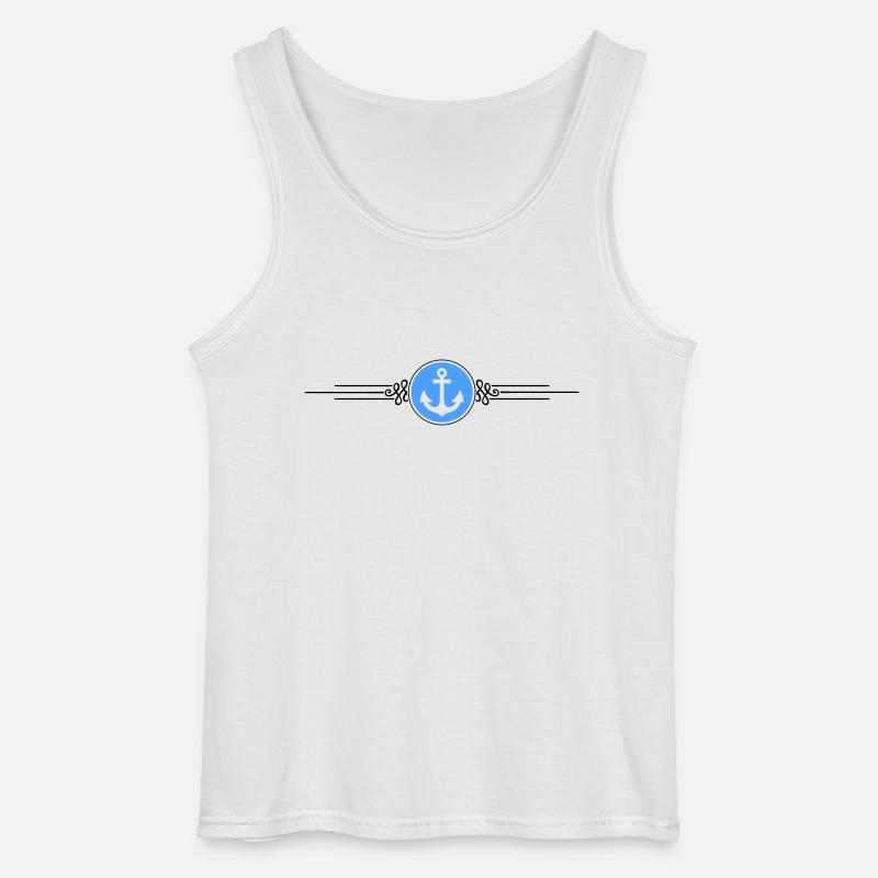 anker symbol strich - Gildan Männer Tank Top - Weiß