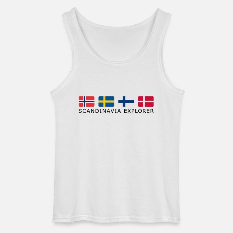 SCANDINAVIA EXPLORER black-lettered - Gildan Männer Tank Top - Weiß