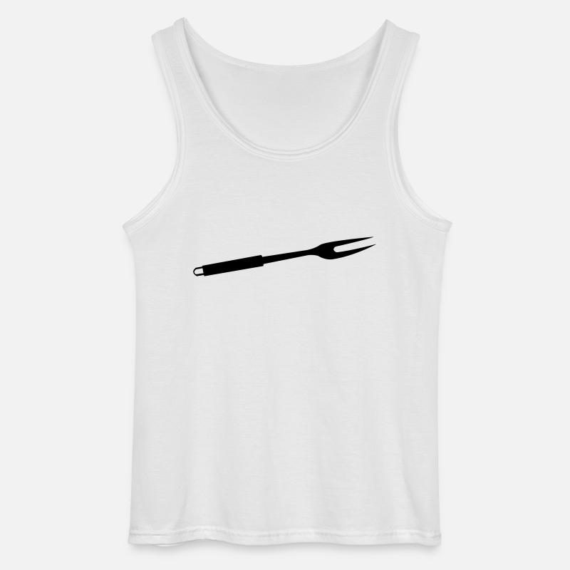 GRILL FORK Grill Tools - Gildan Men’s Tank Top - white