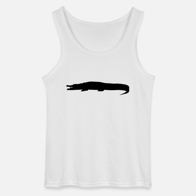 crocodile silhouette - Gildan Männer Tank Top - Weiß