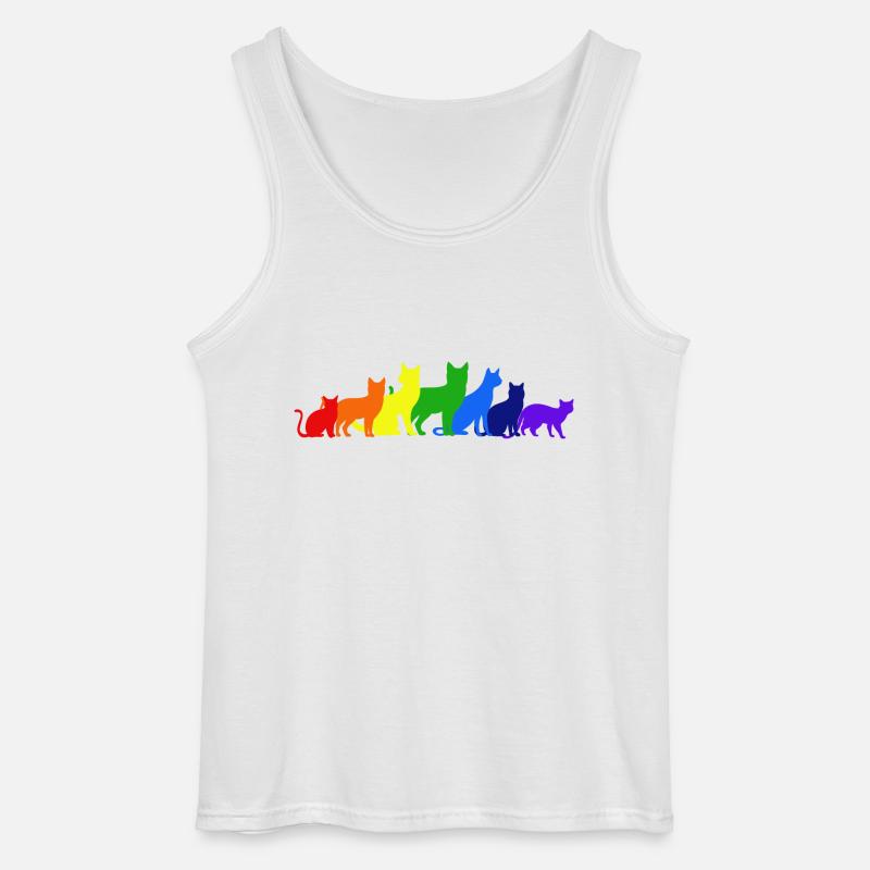 Regenbogen der Katzen - Gildan Männer Tank Top - Weiß