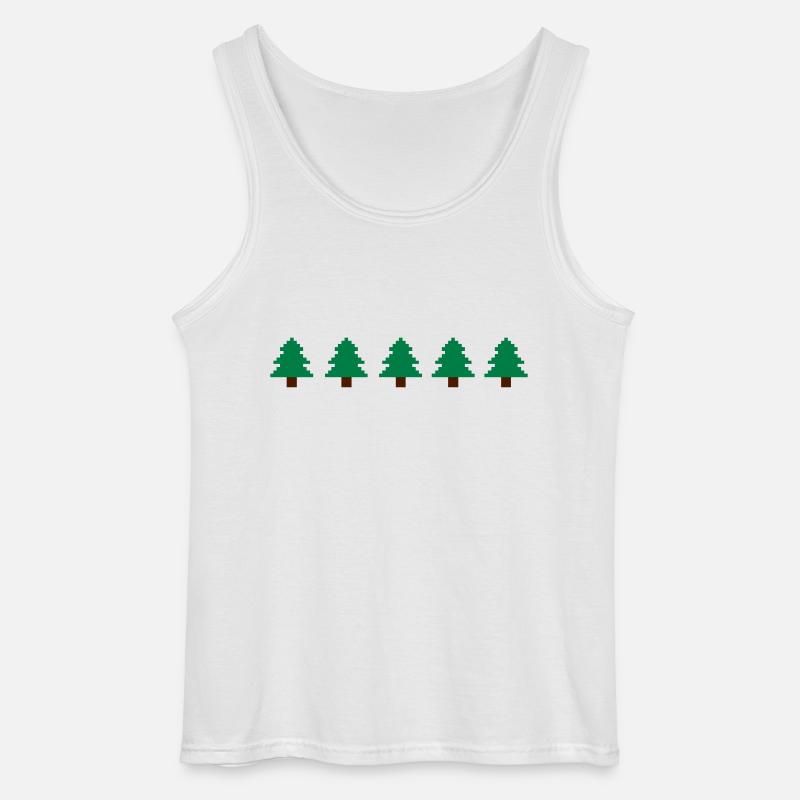 Weihnachtsbäume Pixel - Gildan Männer Tank Top - Weiß