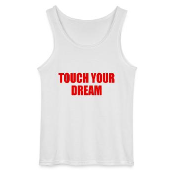 touch you dream - Gildan Men’s Tank Top - white - Front - AI Model Male 185 dark (185cm)