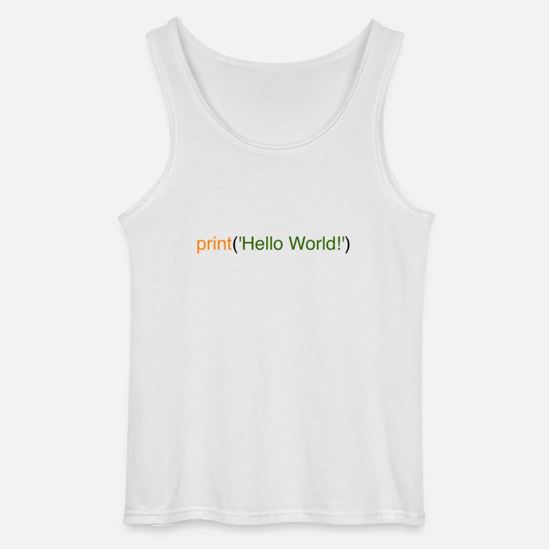 Hello World Python - Gildan Männer Tank Top - Weiß