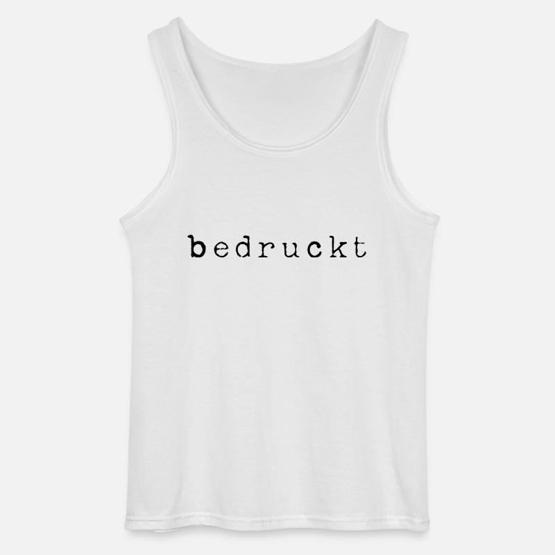 printed statement black - Gildan Men’s Tank Top - white