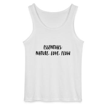 Essentials: nature, love, flow. - Gildan Männer Tank Top - Weiß - Vorne - AI Model Male 185 dark (185cm)