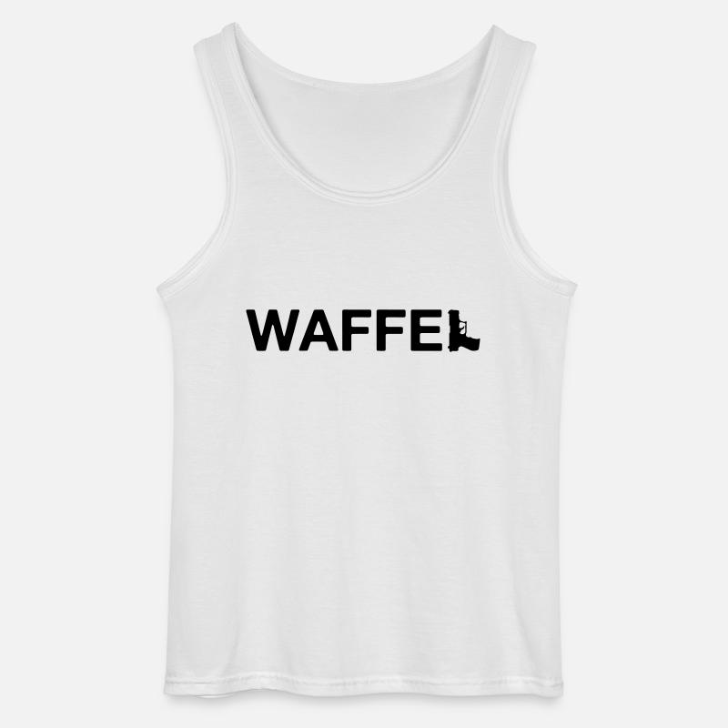 Waffel Waffe - Gildan Männer Tank Top - Weiß