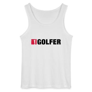 golf__2__f2 - Gildan Men’s Tank Top - white - Front - AI Model Male 185 dark (185cm)