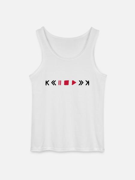 taster afspille musik pause hurtigt fremad tegn tegn - Gildan tanktop til mænd - hvid