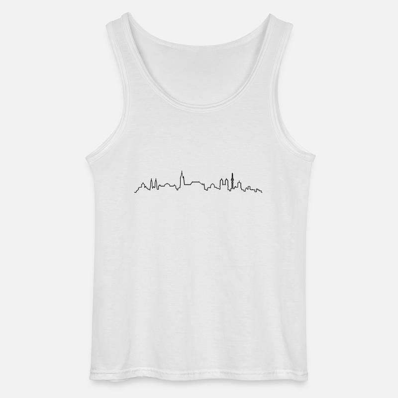 Skyline Nürnberg Silhouette - Gildan Männer Tank Top - Weiß