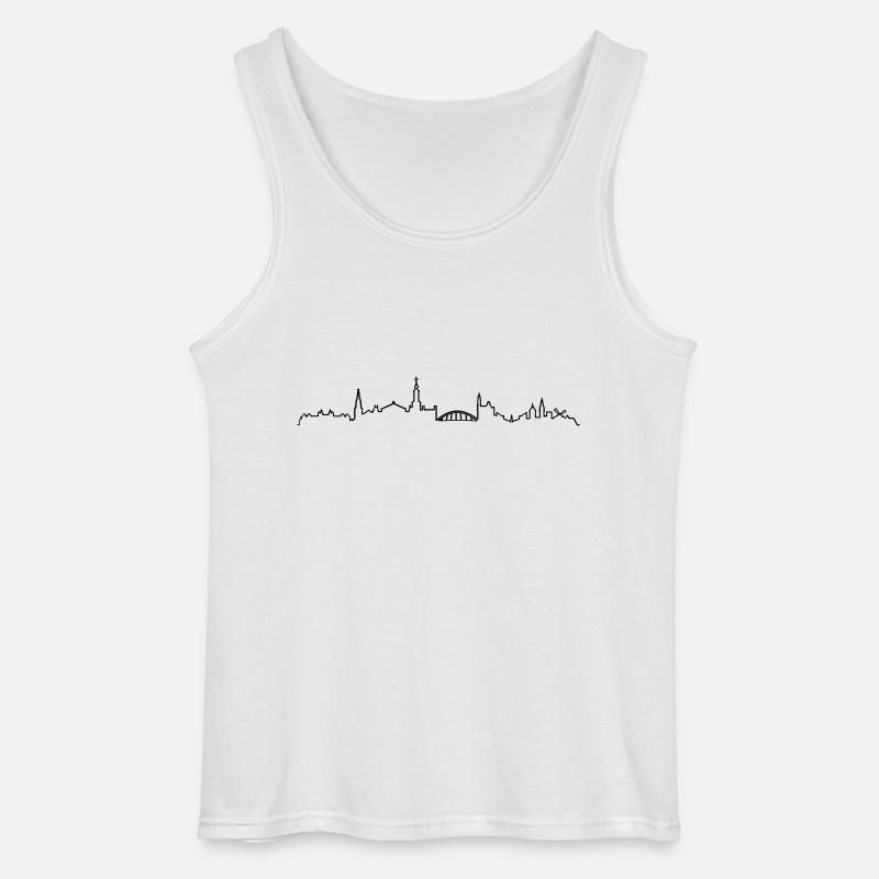 Skyline Amsterdam Linie - Gildan Männer Tank Top - Weiß