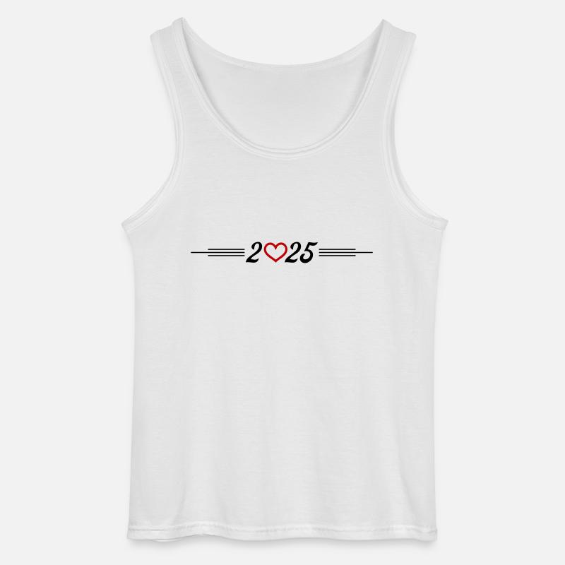2025 Herz - Gildan Männer Tank Top - Weiß