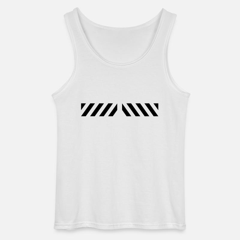 Warning 3 Zipper Warnbalken - Gildan Männer Tank Top - Weiß