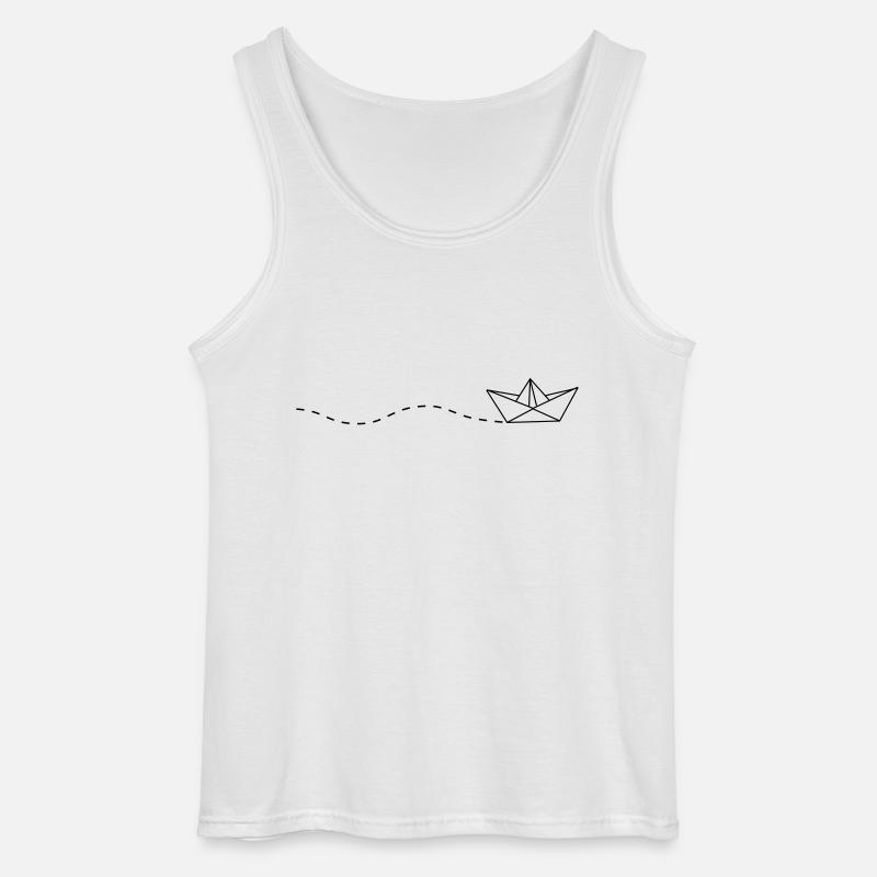 Papierschiffchen - Gildan Männer Tank Top - Weiß