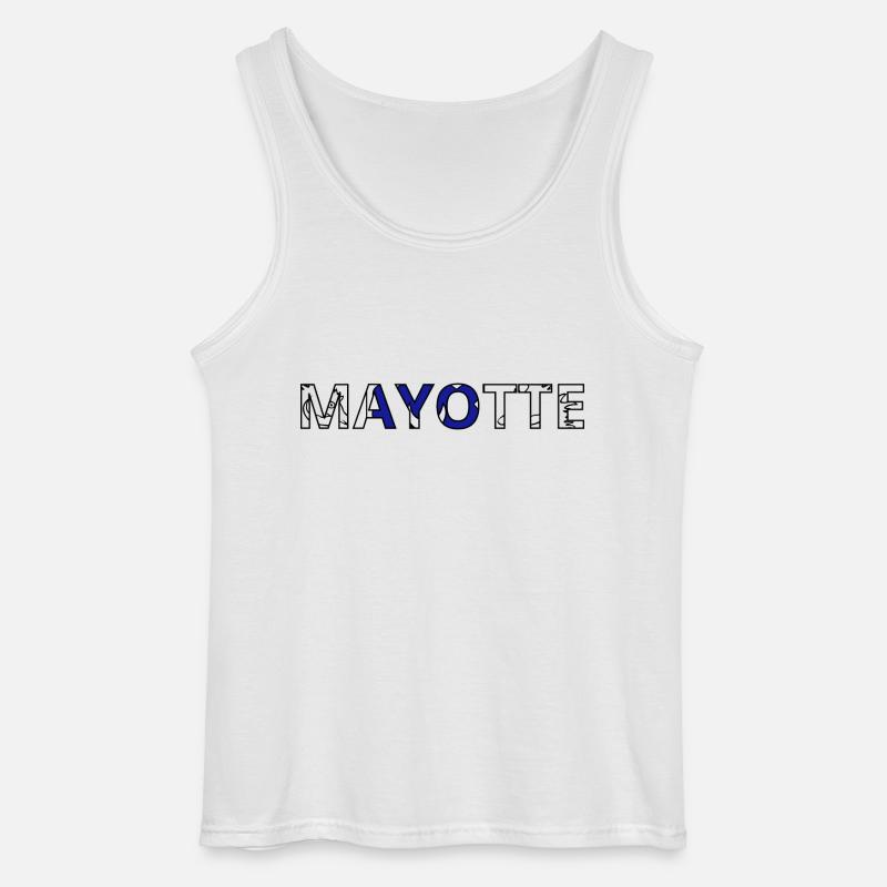 Mayotte-Flagge - Gildan Männer Tank Top - Weiß