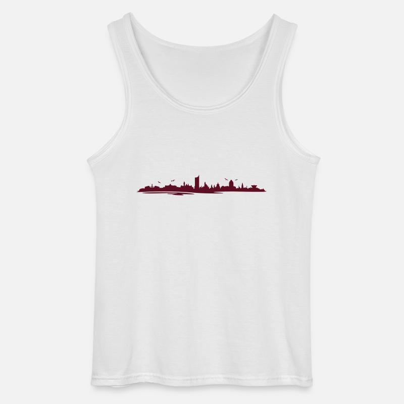 Skyline Leipzig - Gildan Männer Tank Top - Weiß