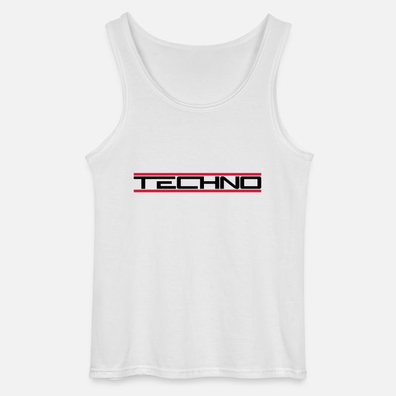 Techno Rote Balken - Gildan Männer Tank Top - Weiß