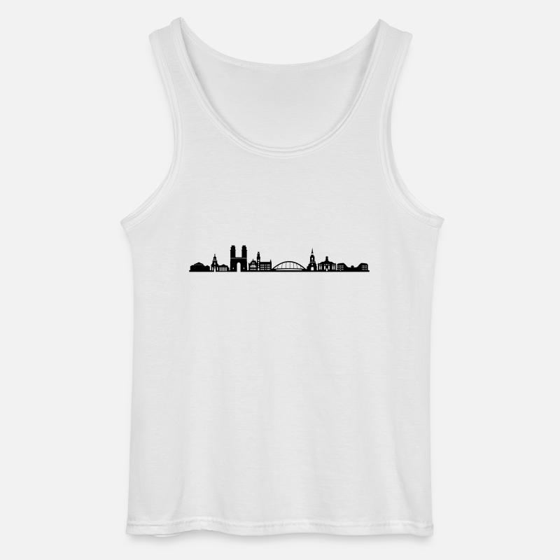 Skyline - Saarbrücken - Gildan Männer Tank Top - Weiß