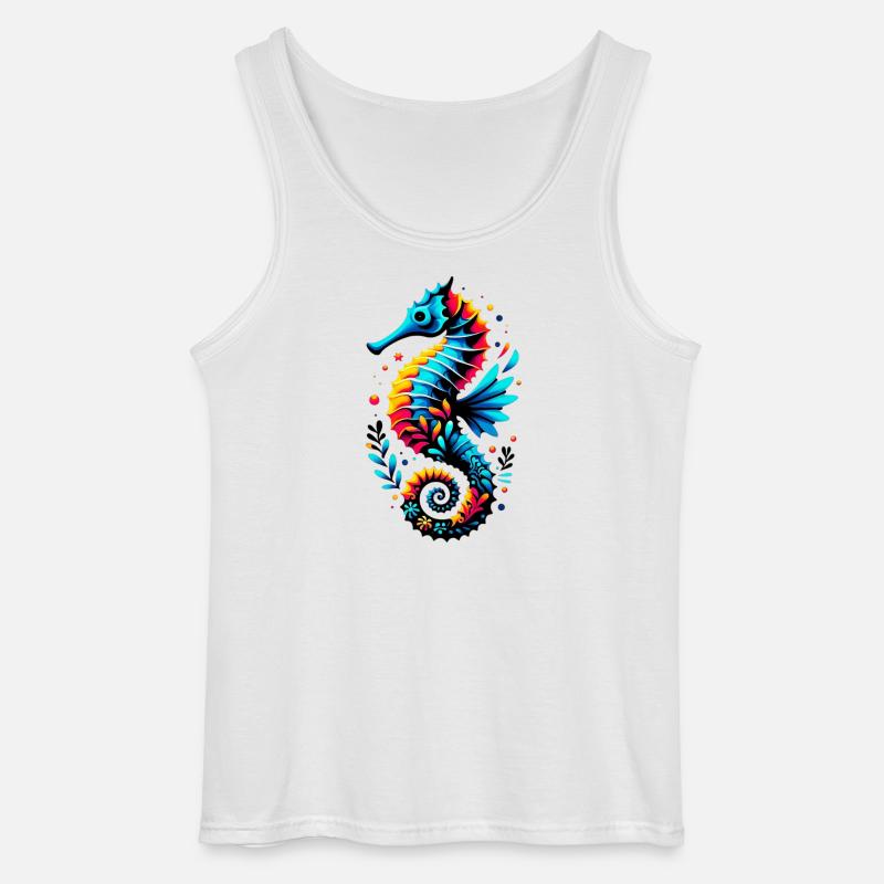 Seepferdchen - Gildan Männer Tank Top - Weiß