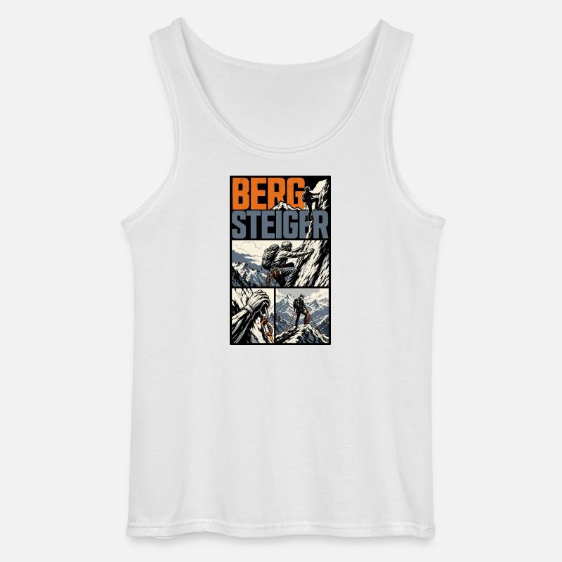 Bergsteiger Abenteuer Comic Design - Gildan Männer Tank Top - Weiß