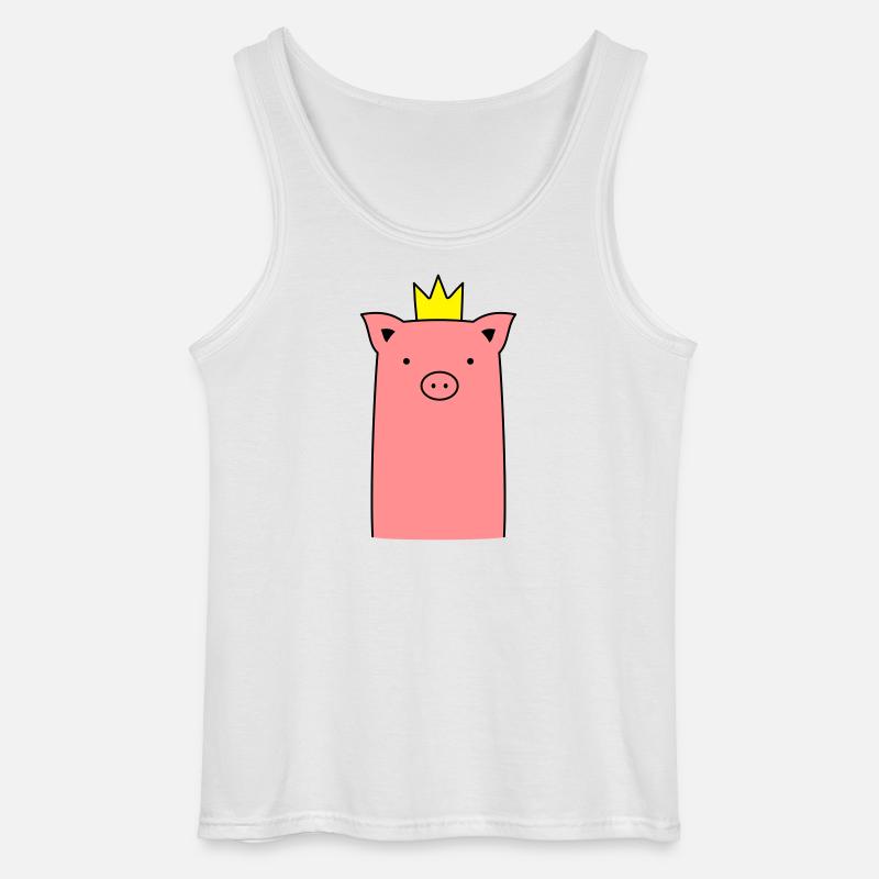 Sau Ferkel Schweinchen mit Krone Geschenk - Gildan Männer Tank Top - Weiß