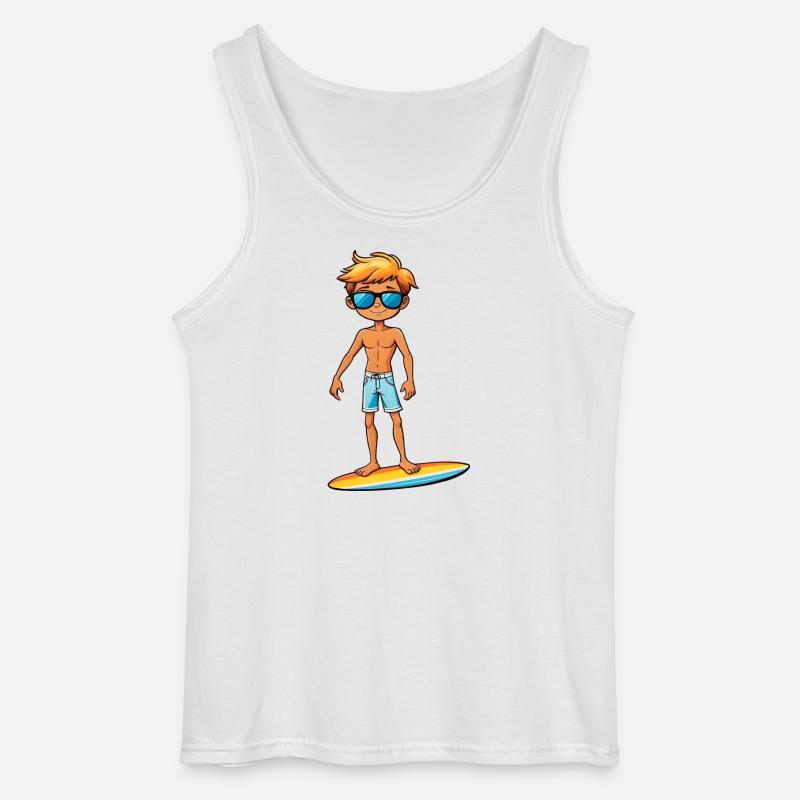 Cooler junger Surfer Dude Boy - Gildan Männer Tank Top - Weiß