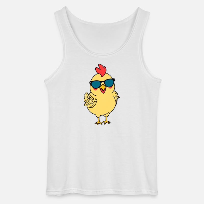 Küken mit Sonnenbrille - Gildan Männer Tank Top - Weiß