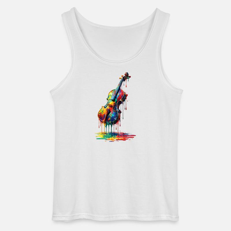 Violin with dripping paint - Gildan Men’s Tank Top - white