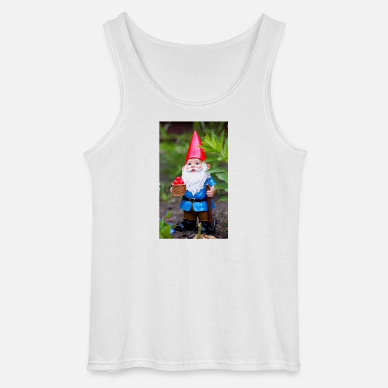 Gartengnom mit Korb - Gildan Männer Tank Top - Weiß