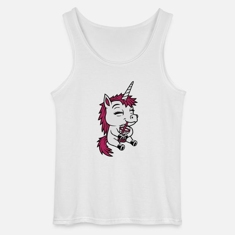 Boba Tee trinkendes Einhorn - Gildan Männer Tank Top - Weiß