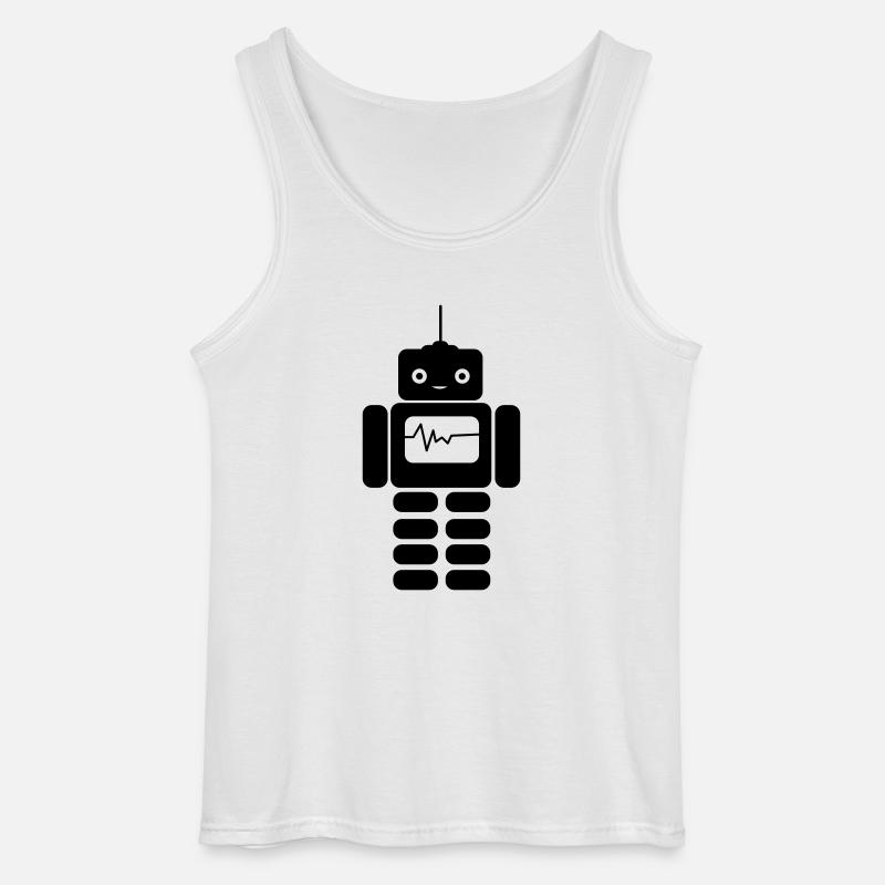 roboter - Gildan Männer Tank Top - Weiß
