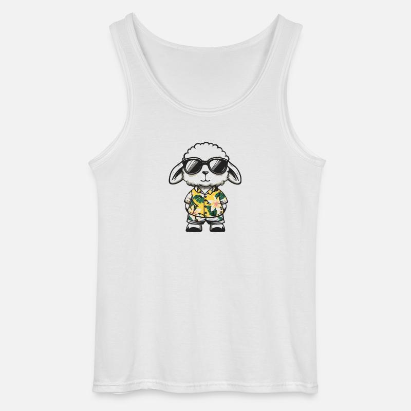 Schaf Comic Urlaub - Gildan Männer Tank Top - Weiß