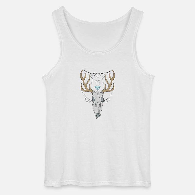 Hirschgeweih Schädel - Gildan Männer Tank Top - Weiß