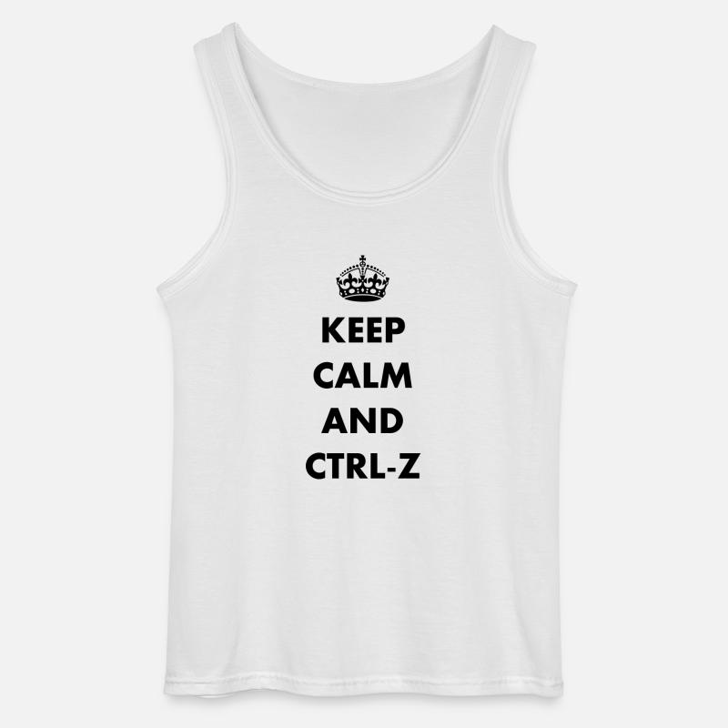 Keep Calm and ctrl-z - Gildan Männer Tank Top - Weiß