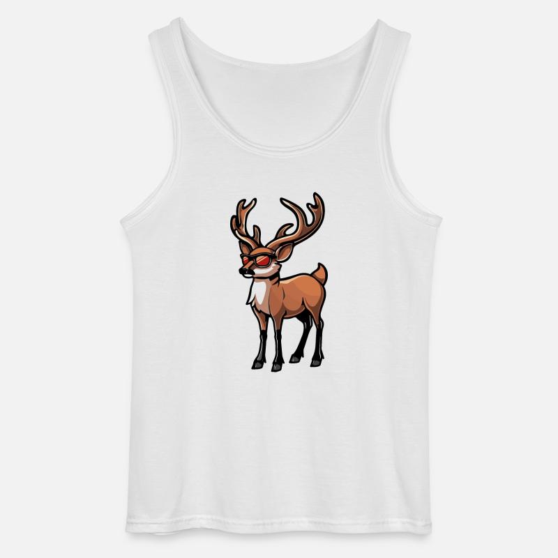 Hirsch Comic Cool - Gildan Männer Tank Top - Weiß