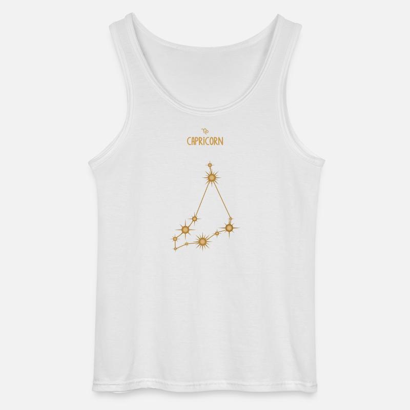 Steinbock Sternzeichen Sternbild Sternbild Golden - Gildan Männer Tank Top - Weiß