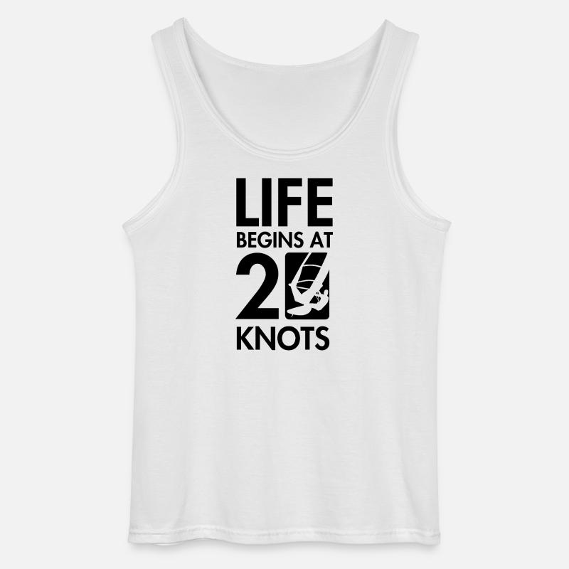 Windsurfen, das Leben beginnt bei 20knt - Gildan Männer Tank Top - Weiß