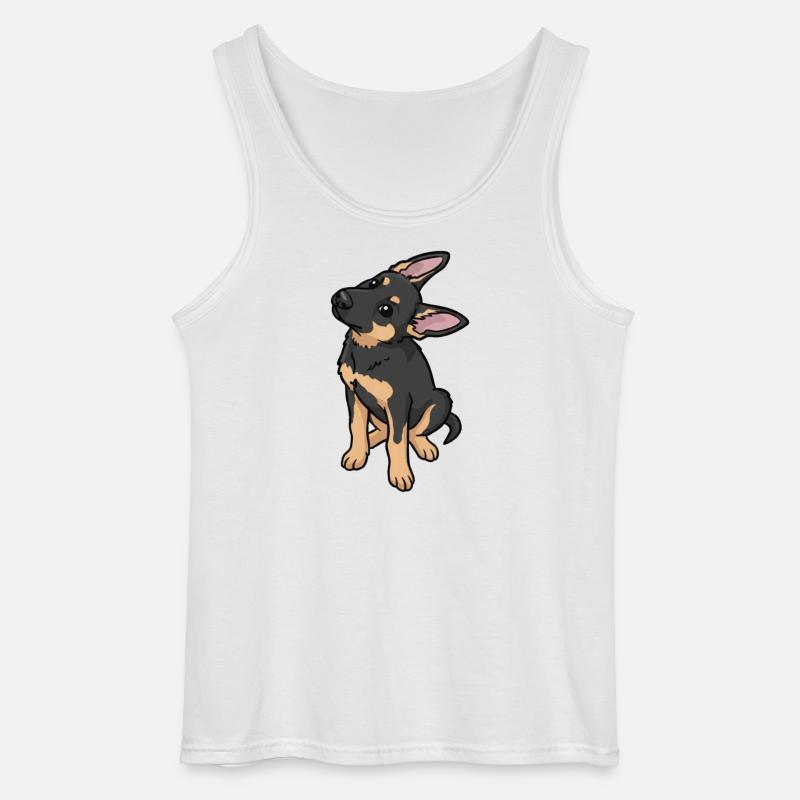 Cartoon Sheepdog Affection - Gildan Men’s Tank Top - white