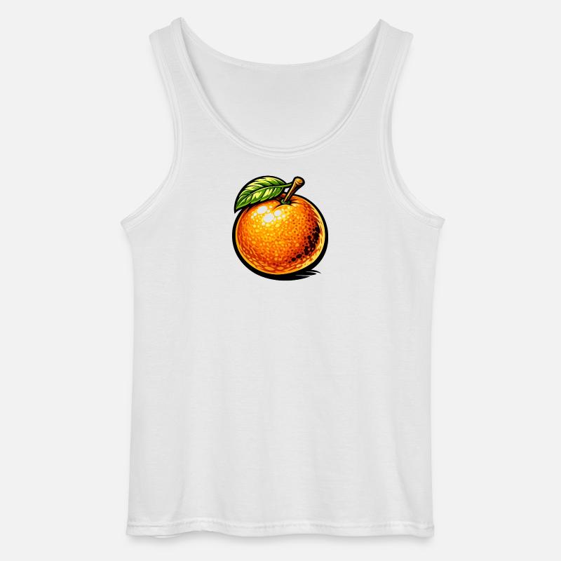 Comic Orange – Fruchtiges Illustrationsdesign 🍊 - Gildan Männer Tank Top - Weiß