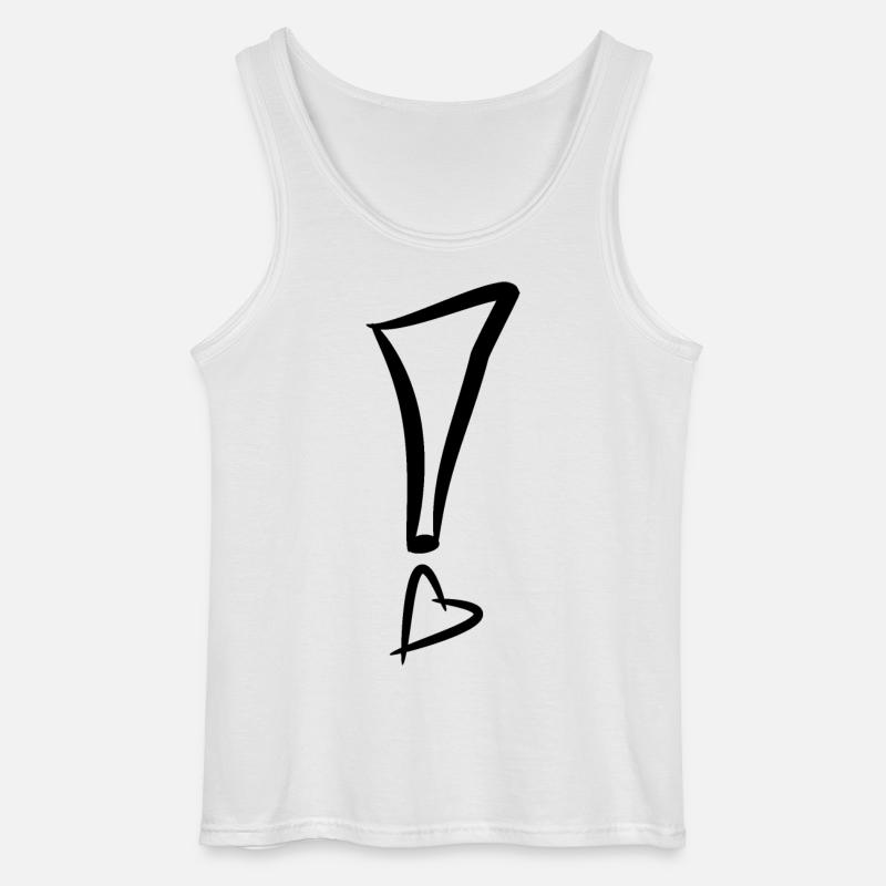 Ausrufezeichen mit Herz Schwarz - Gildan Männer Tank Top - Weiß