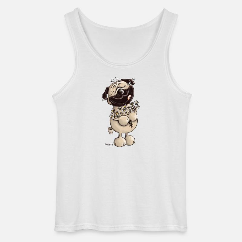 Süßer Mops - Möpse - Mopsfideler Mops - Geschenk - Gildan Männer Tank Top - Weiß