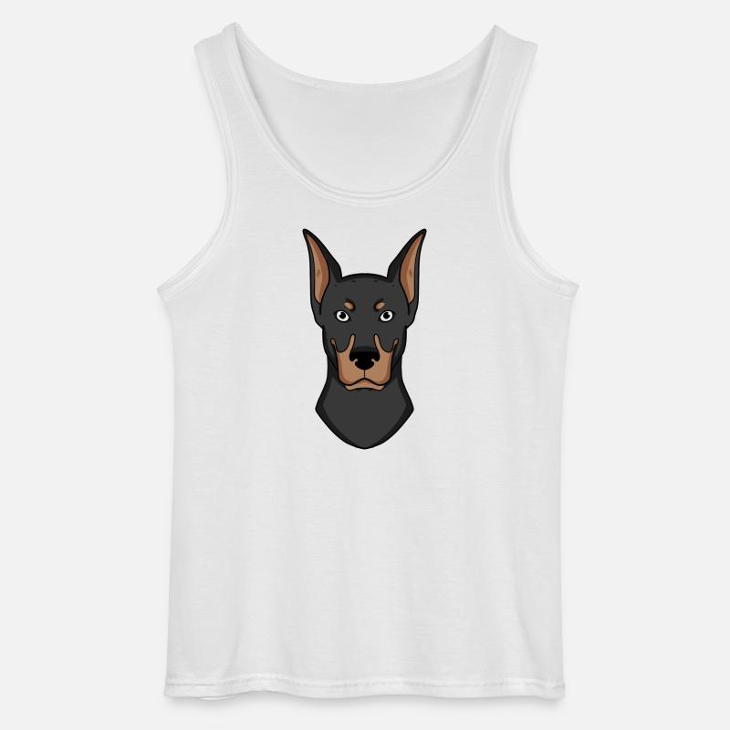 Dobermann Kopf Hund Hundebesitzer Geschenk - Gildan Männer Tank Top - Weiß