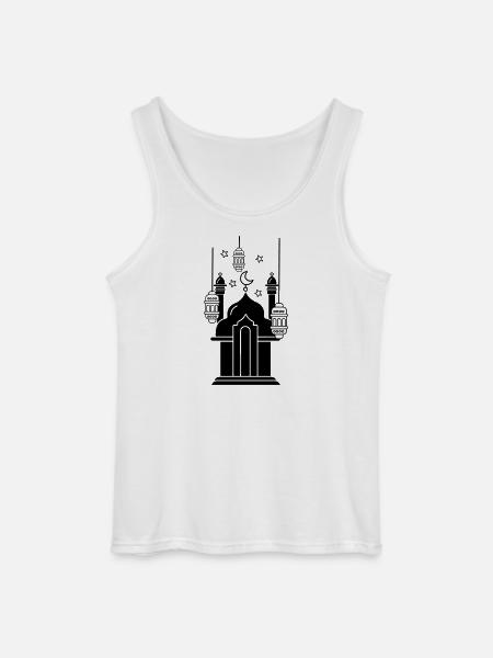Mosque lights and stars - Gildan Men’s Tank Top - white