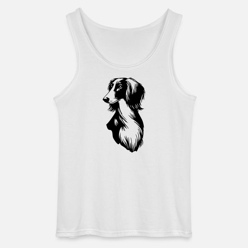 Saluki Kopf - Gildan Männer Tank Top - Weiß