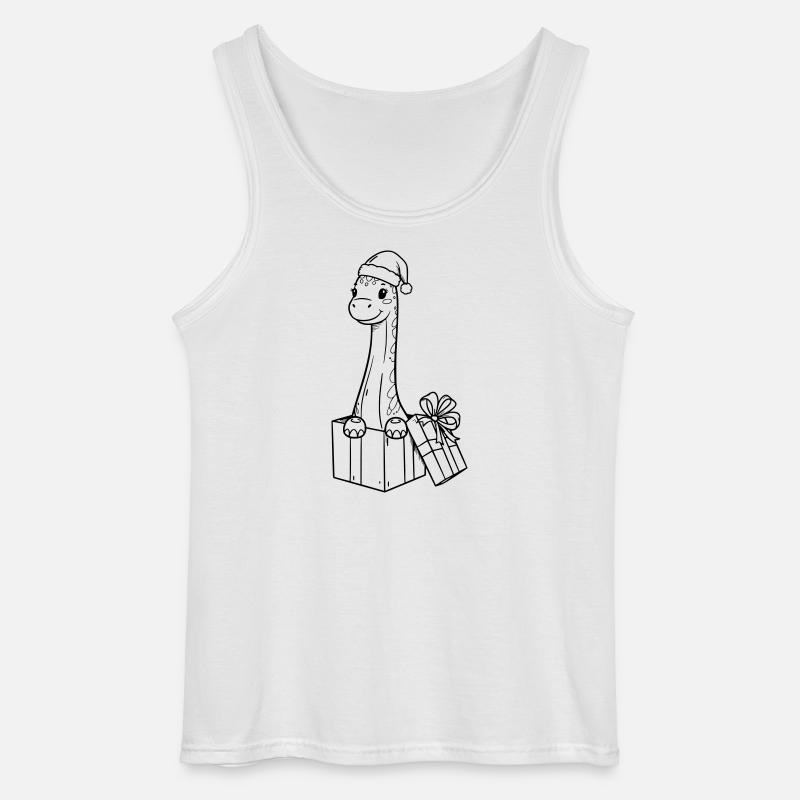 Weihnachts-Giraffe mit Geschenken Illustration - Gildan Männer Tank Top - Weiß