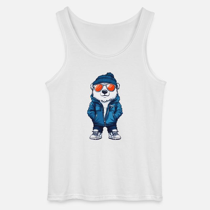 Eisbär Winter Comic - Gildan Männer Tank Top - Weiß