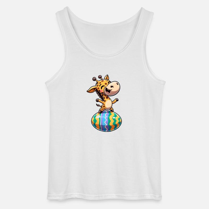 Easter Giraffe Dances, Dancer Egg - Gildan Men’s Tank Top - white