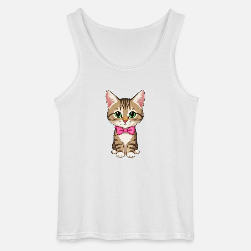 Niedliche Katze - Gildan Männer Tank Top - Weiß