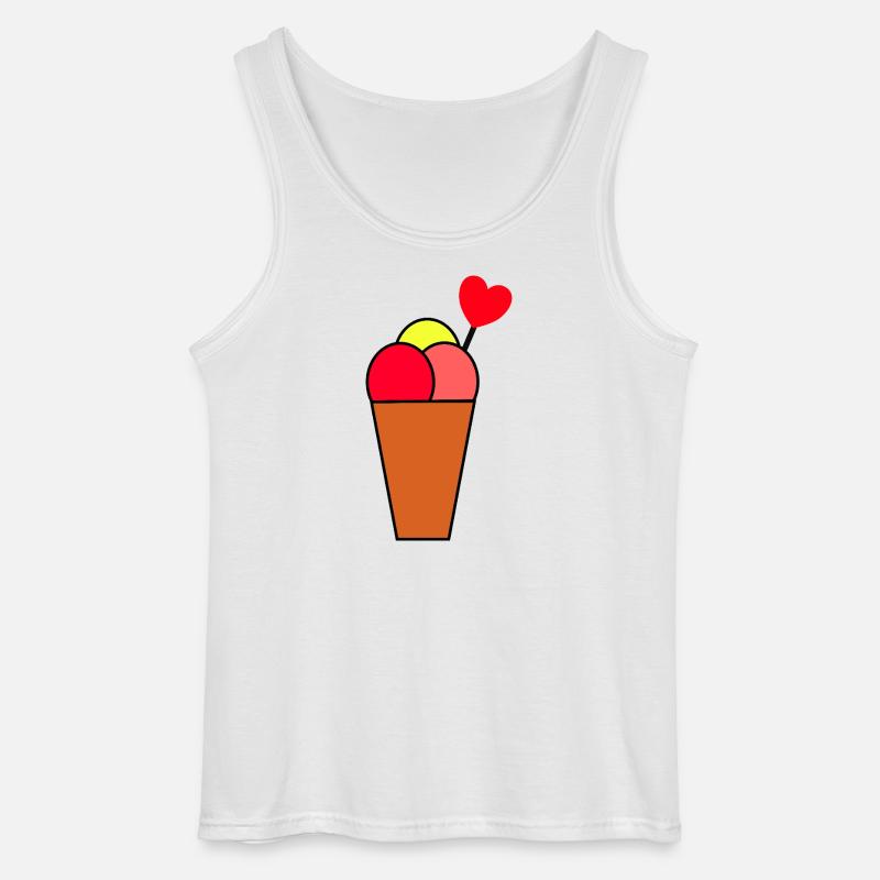 Herz im Eisbecher Eis - Gildan Männer Tank Top - Weiß